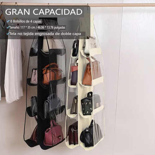 Relaxdays Organizador Colgante 4 Compartimentos, Bolsa Almacenaje