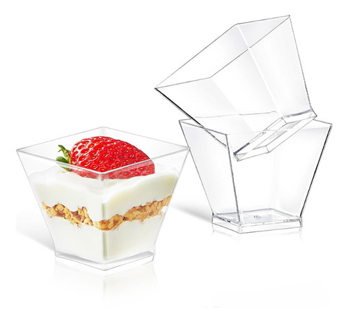 Vasos De Postre Cuadrados De 60 Ml, Vasos De Helado 50 Pieza