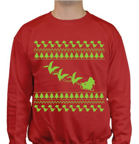 Sudadera Cuello Redondo - Ugly Sweater Dinosaurios - Navidad