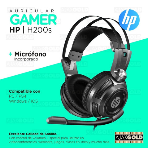 Imagen 7 de 10 de Auricular Gamer Hp H200 C/ Microfono Pc Ps4 Xbox Notebook Hq