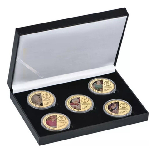 Moneda De La Reina Isabel Ii Chapada En Oro Con Motivo Del J