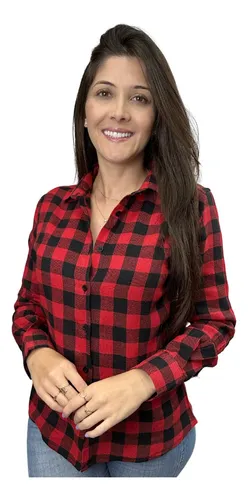 Camisa social feminina xadrez 2025