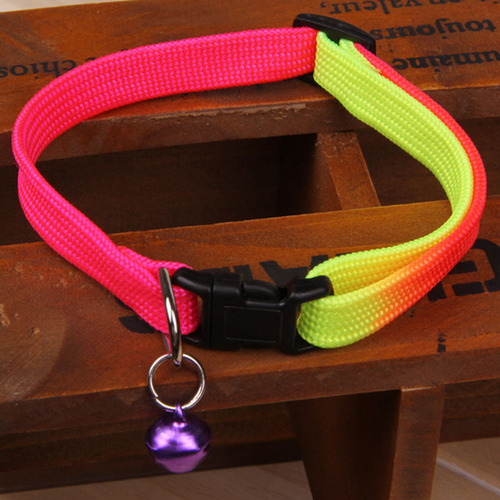 Collar Arcoíris Con Campana Pequeña Para Mascotas, Gatos Y P