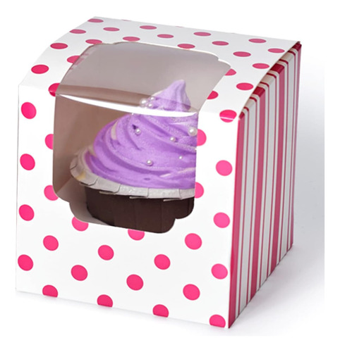 Shallive 60 Cajas Rosas Para Cupcakes, Cajas Individuales Pa