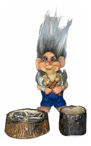 Troll Protector Del Negocio +comedero+semillas+tarjeta 10 Cm