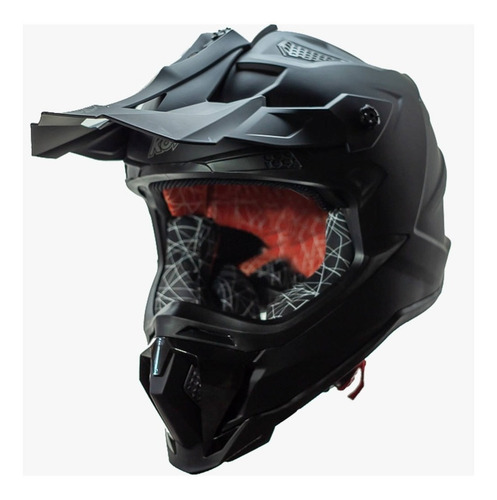 Imagen 2 de 9 de Casco Motocross Enduro Kov Terra Solid Negro Mate