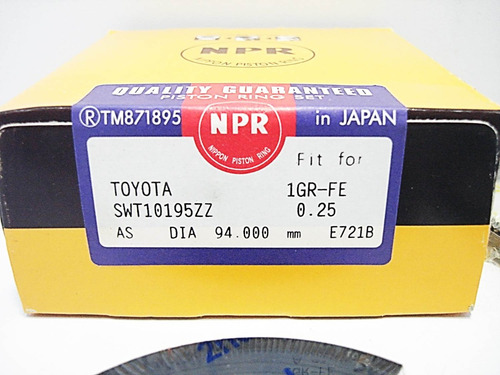 Imagen 5 de 5 de Aros Anillos Toyota 4runner Fortuner Kavak 4.0 0.50-0.20 1gr