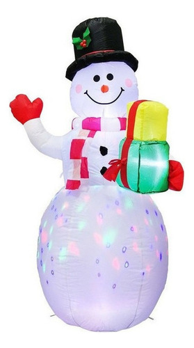 Decoración Inflable Luminosa De Muñeco De Nieve