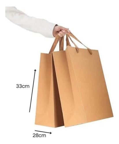 Bolsa De Regalo Grande  33cmx28cm Kraft 6unds 