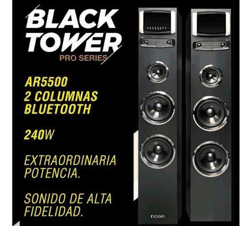Dos Columnas Inalámbrica Potenc Black Tower Ar5500 Noga 240w