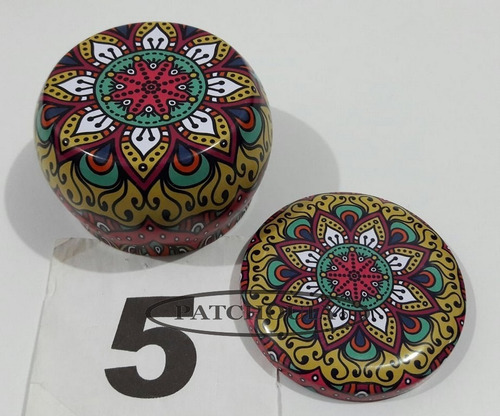 Imagen 7 de 10 de Tabaquera Mandala Tribales Lata Metal Porta Kit Guarda Todo