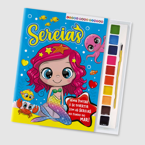 Sereia Livro para Pintar com Aquarela