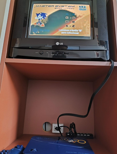 Console Sega Master System Evolution Sonic Tec Toy Controle Semi-novo Funcionandol+garantia Azul
