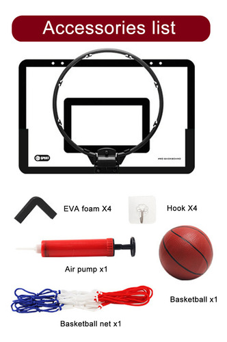 Tabla De Baloncesto Transparente Con Puerta Colgante, Cesta