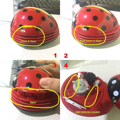 E Ecsem Lindo Portátil De Dibujos Animados Mini Aspiradora D