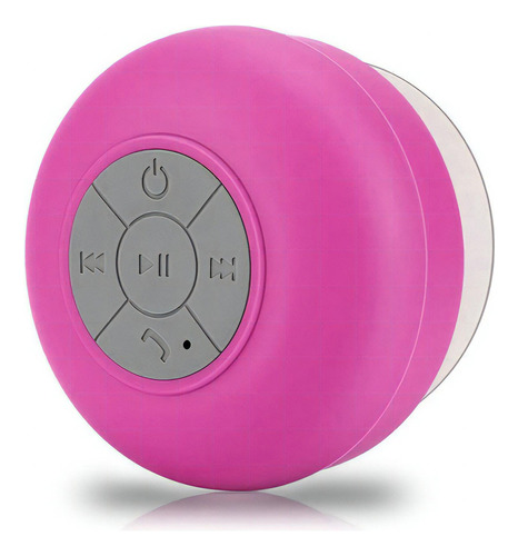 Bocina Con Ventosa Slim Y Impermeable Portátil Bluetooth Fucsia 110v