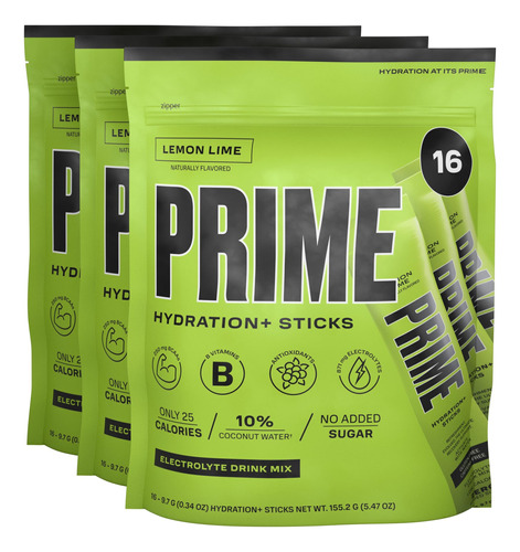 Prime Hydration + Sticks Limon Lime | Palitos De Hidratacion