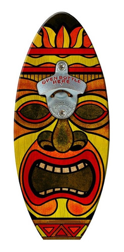 Tabla Surf Soporte Pared Abridor Botella  Hot Tiki Man