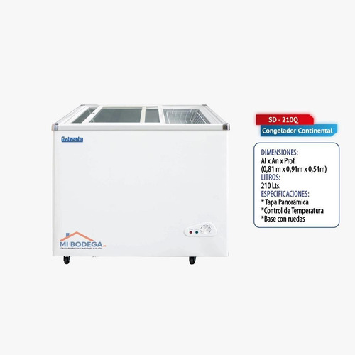 Congelador Tapa De Vidrio 168 Litros Continental