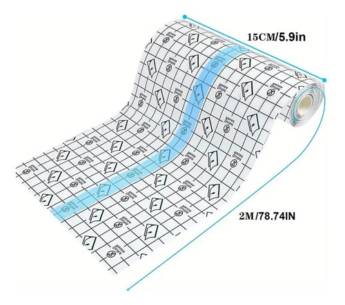 Rollo De Parches Impermeables Para Hemodialisis 20 Cm X 5 M Azul Claro