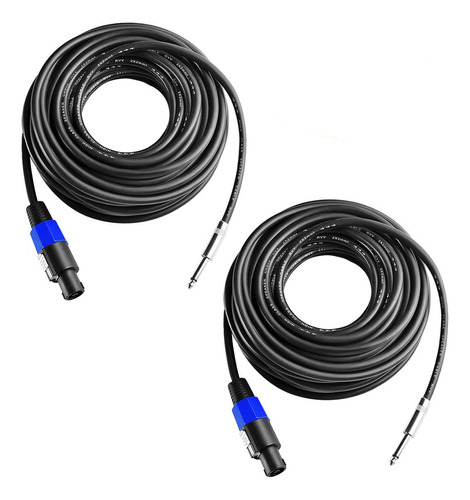 Yoico 2 Cables De Altavoz Profesional De 25 Pies A 1/4, Par