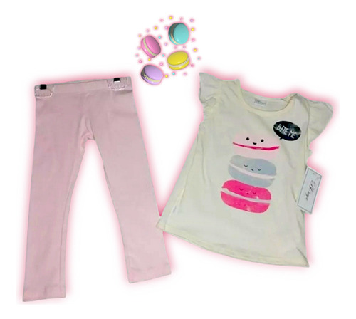 Conjunto Niña 2 Años Pantalon Y Playera Macaroons