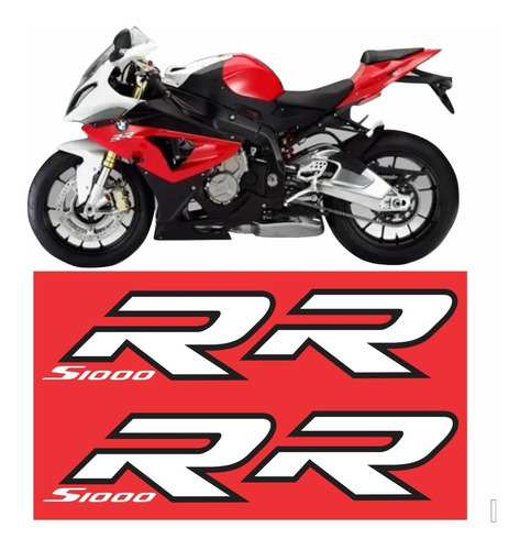 Par Emblema Adesivo Compatível S1000rr Vermelha Bws1000rr1 Cor S1000rr Vermelh