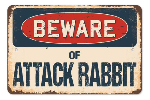 Signmission Attack Rabbit 8.0 X 12.0 In Señal Plastico