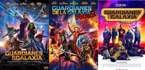 Pack Guardianes De La Galaxia Volumen 1 - 2 Y 3 - Dvd
