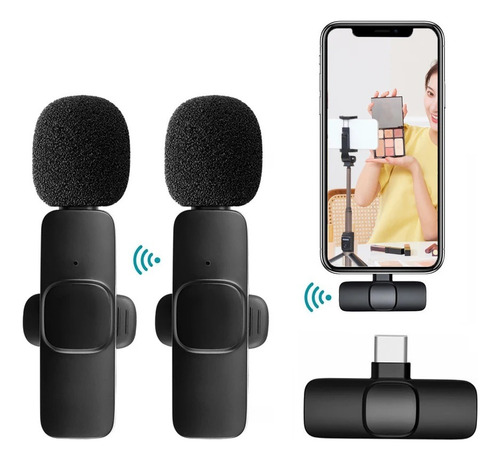 2 Micrófonos Lavalier Solapa Inalámbrico Android C- Usb