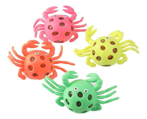 Cangrejo Juguete Squishy Escuichi Kawaii Antiestres 6 Piezas