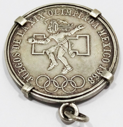 Imagen 2 de 6 de Moneda Plata 25 Pesos Mexicanos Olimpiadas 1968 Portamoneda