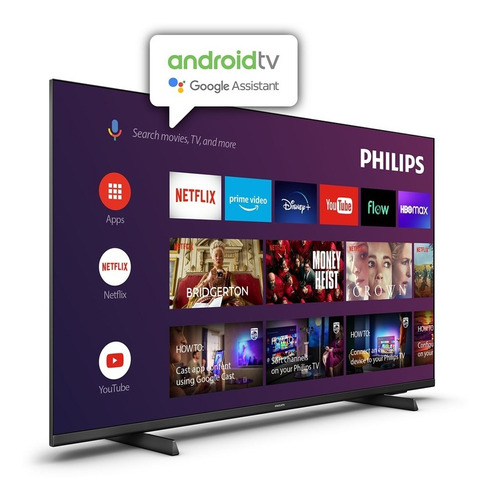 Imagen 1 de 10 de Smart Tv 55 Philips 4k Android Tv Y Dolby Atmos 55pud7406/55