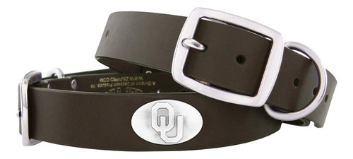 Zep-pro Oklahoma Sooners Collar De Perro Concho De Cuero Mar