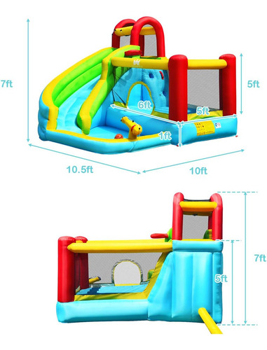 Castillo Inflable Para Saltar Con Tobogán Acuático, Parque A
