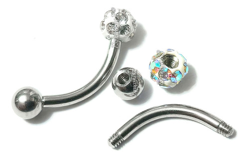 Piercing Bananinha Bolinhas Sobrancelhas Helix Barbell Curvo