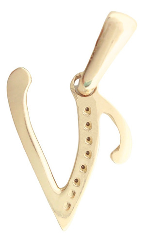 Dije Inicial Letra V Oro 14k Tamaño 2cm