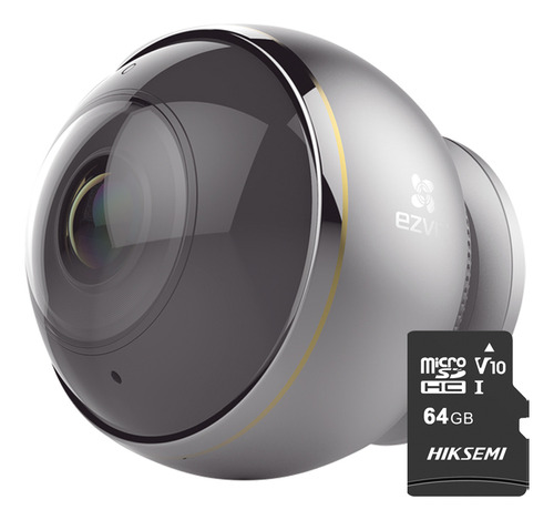 Ezviz Cámara C6p-plus-64 Ip C6p De 3 Mp Ezviz Metálica Con Almacenamiento 64 Gb Micro Sd Wireless Inalámbrica Vista Panorámica De  360° Pantalla Cuádruple C6p Y Audio Bidireccional