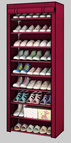 9 Casillas Económico Rack Metálico Zapatera Perchero Muebles Color Rojo