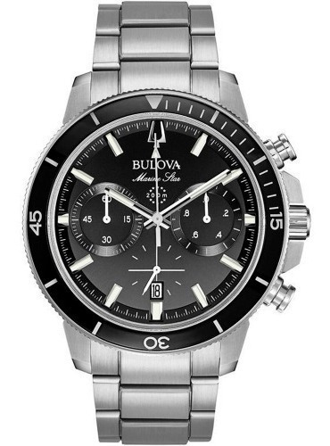 Relógio Bulova Masculino Marine Star 96b272 Aço Prata