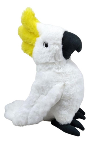 Cacatua Pelúcia 30 Cm Altura Papagaio Antialérgico Cor Branco