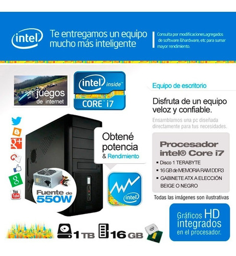 Imagen 5 de 9 de Pc Armada Intel Core I7 1 Tb 16gb De Ram Graficos Hd Nuevas