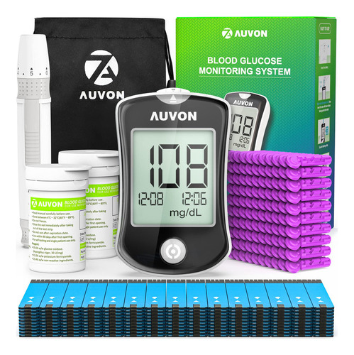 Medidor De Glucosa Auvon Kit De Monitor De Glucosa En Sangre