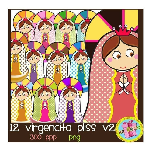 Kit Imprimible  Virgencitas Porfi-2 12 Cliparts Ver Promo