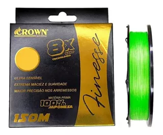 Linha Multfilamento Finesse 8x 0,26mm 150mts - Crown Cor Verde