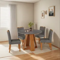 Comprar Juego De Comedor 4 Sillas Mesa Redonda Sillas Tapizadas