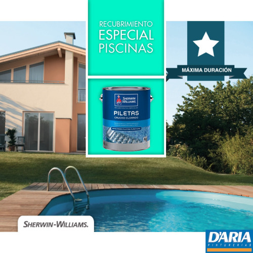 Pintura Para Piletas De Fibra Sherwin Caucho 4 Lts Blanco