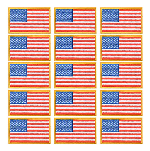 15 Uds. Parches De Mini Bandera Americana Americana Amarilla