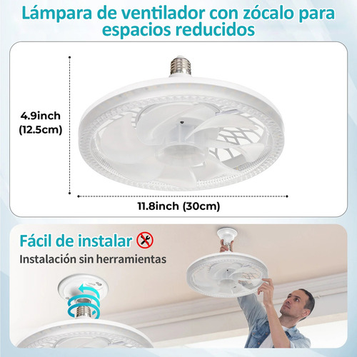 Nuevo Estilo Ventilador De Techo Con Control Remoto Iluminación Ajustable 45w