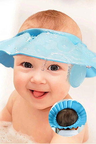 Gorro Para Baño Bebes Protector De Ojos Y Orejas en la ducha